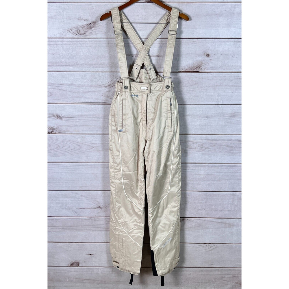 Spyder XT.L Women Ski Bibs Sz 8 Beige Thinsulate Insulation Snow Sports Gorpcore